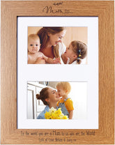 Personalised Mum Wooden Double Photo Frame Gift Landscape